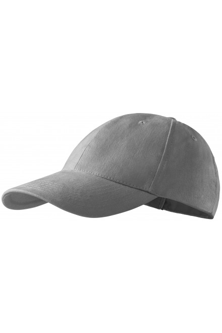 6-панелна бейзболна шапка, светло сребро
