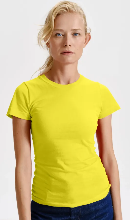 Дамска класическа тениска, лимонено жълто Дамска класическа тениска, лимонено жълто