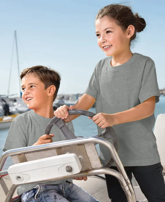 Детска лека тениска, тъмно сив мрамор