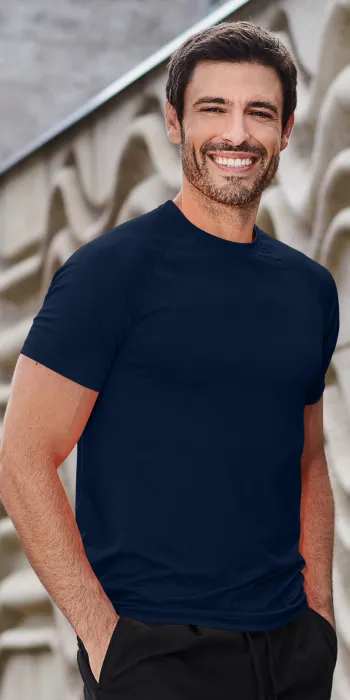 Мъжка спортна тениска, тъмно синьо