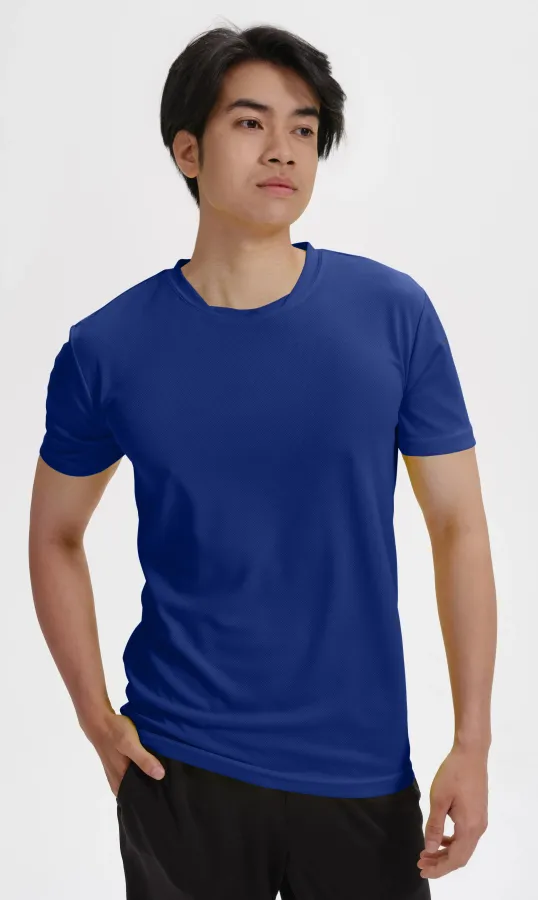 Тениска с асиметрично деколте, кралско синьо Тениска с асиметрично деколте, кралско синьо