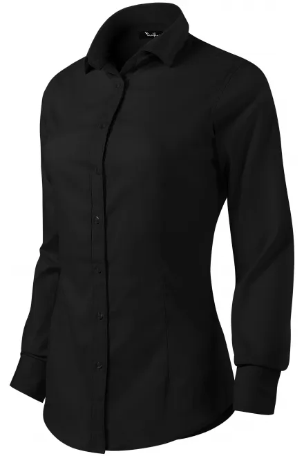 Дамска блуза с дълъг ръкав slim fit, черен