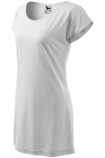 Дамска дълга тениска / рокля, Бял
