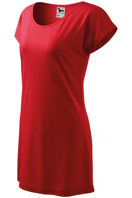 Дамска дълга тениска / рокля, червен