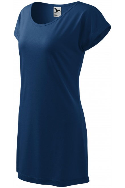 Дамска дълга тениска / рокля, среднощно синьо