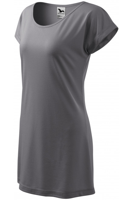 Дамска дълга тениска / рокля, стоманено сиво