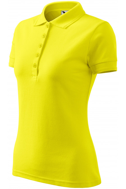 Дамска елегантна поло риза, лимонено жълто, дамски поло тениски