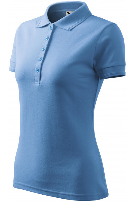 Дамска елегантна поло риза, небесно синьо, обикновени тениски