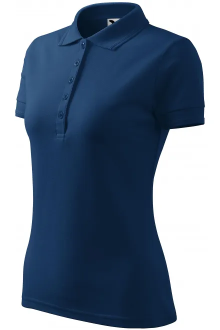 Дамска елегантна поло риза, среднощно синьо