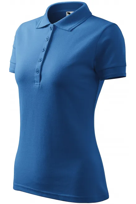 Дамска елегантна поло риза, светло синьо