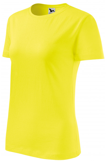 Дамска класическа тениска, лимонено жълто