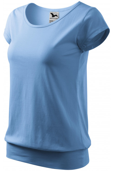 Дамска модерна тениска, небесно синьо, тениски с къс ръкав