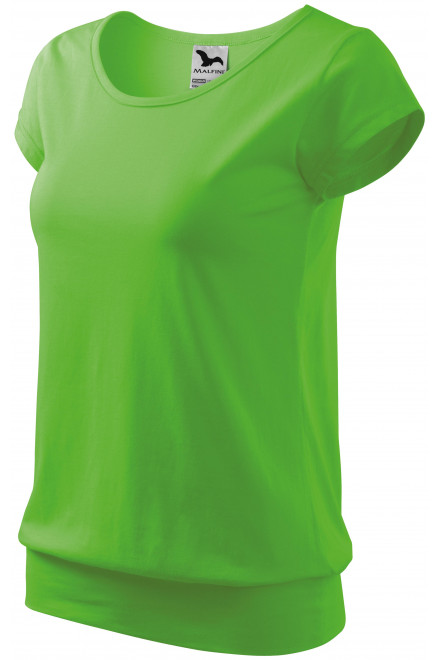 Дамска модерна тениска, ябълково зелено, памучни тениски