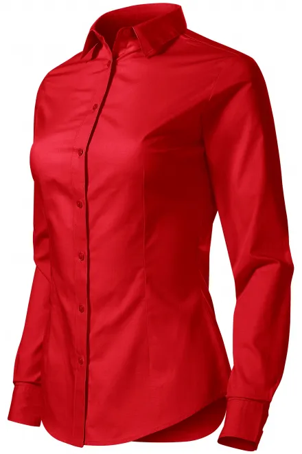 Дамска памучна блуза с дълъг ръкав, червен