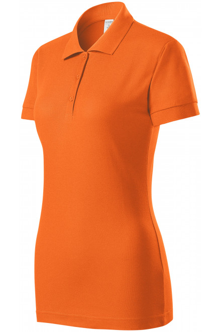 Дамска плътно прилепнала риза поло, оранжево