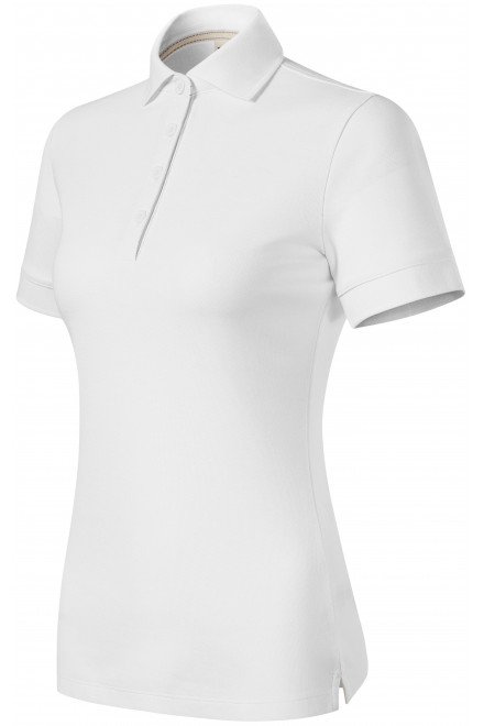 Дамска поло тениска от органичен памук, Бял
