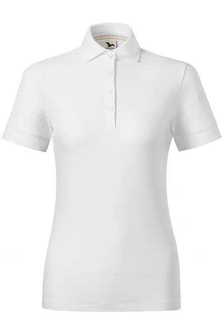 Дамска поло тениска от органичен памук - Бял, 2XL