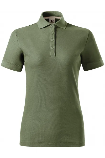 Дамска поло тениска от органичен памук - каки, 2XL