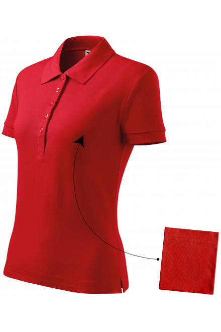 Дамска проста риза поло, червен, дамски поло тениски
