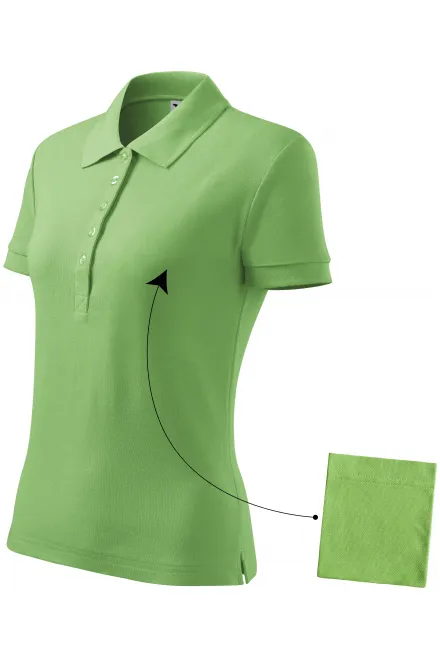 Дамска проста риза поло, грахово зелено
