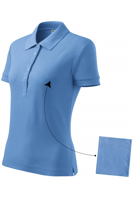 Дамска проста риза поло, небесно синьо, дамски тениски