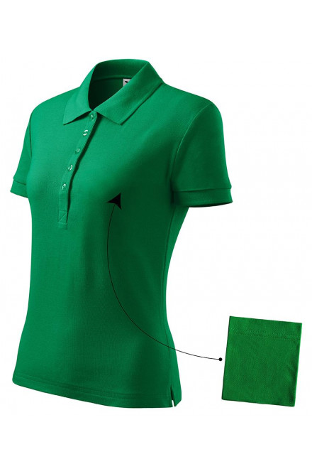 Дамска проста риза поло, трева зелено, тениски без щампи