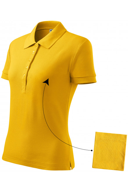 Дамска проста риза поло, жълт, дамски поло тениски
