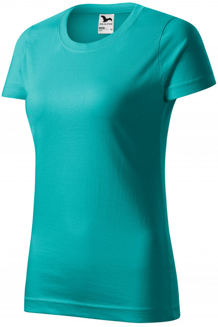 Дамска проста тениска, изумрудено зелено, тениски без щампи