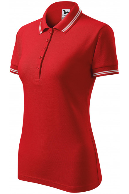 Дамска риза поло контра, червен, дамски поло тениски