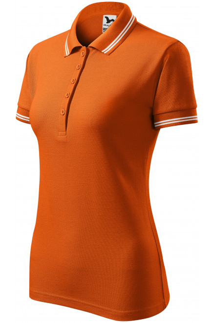 Дамска риза поло контра, оранжево, дамски поло тениски