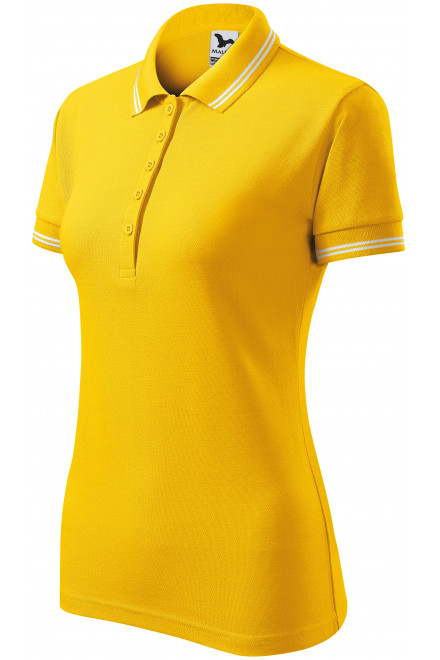 Дамска риза поло контра, жълт, дамски поло тениски
