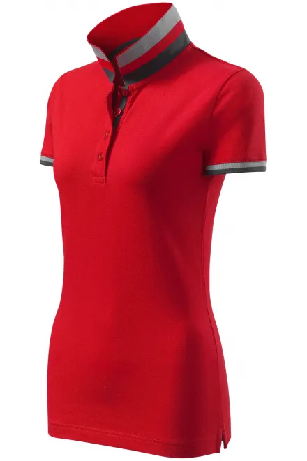 Дамска риза поло с яка нагоре, формула червено