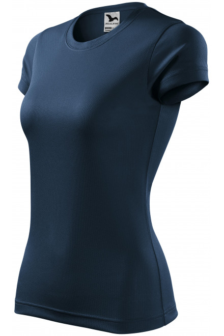 Дамска спортна тениска, тъмно синьо, обикновени тениски