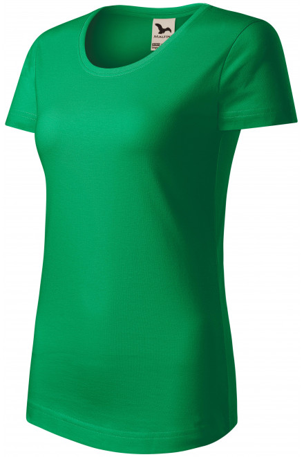 Дамска тениска от органичен памук, трева зелено, зелени тениски