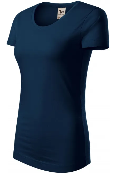 Дамска тениска от органичен памук, тъмно синьо