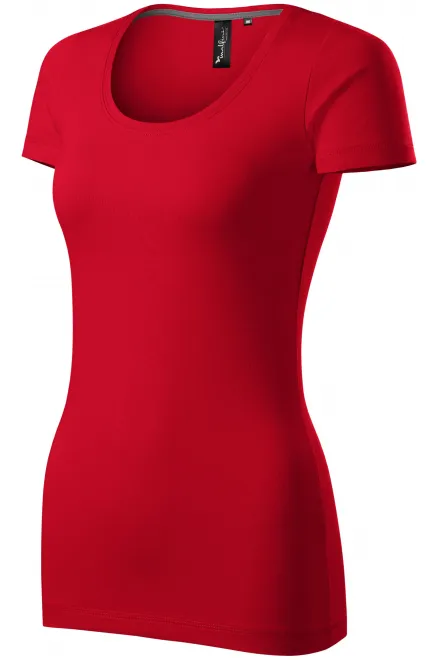 Дамска тениска с декоративни шевове, формула червено