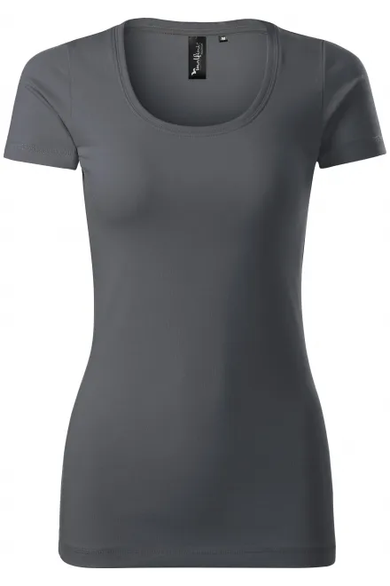 Дамска тениска с декоративни шевове - светло сив, L