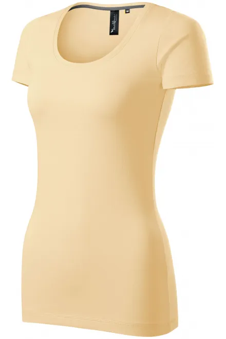 Дамска тениска с декоративни шевове, ванилия