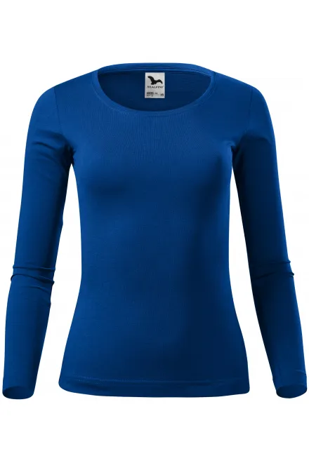 Дамска тениска с дълъг ръкав - кралско синьо, XS