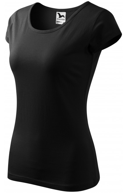 Дамска тениска с много къс ръкав, черен, памучни тениски
