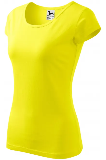 Дамска тениска с много къс ръкав, лимонено жълто
