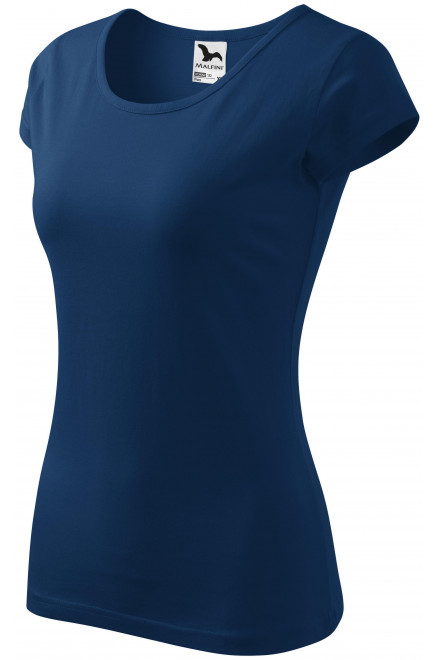 Дамска тениска с много къс ръкав, среднощно синьо, обикновени тениски
