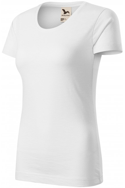 Дамска тениска, текстуриран органичен памук, Бял, тениски за печат