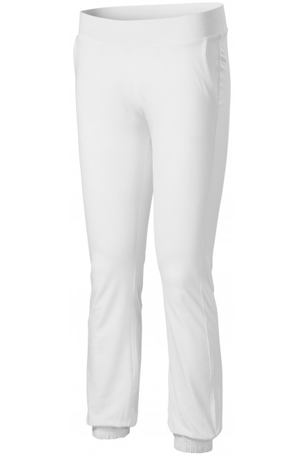 Дамски спортни панталони с джобове, Бял, дамски спортен панталон