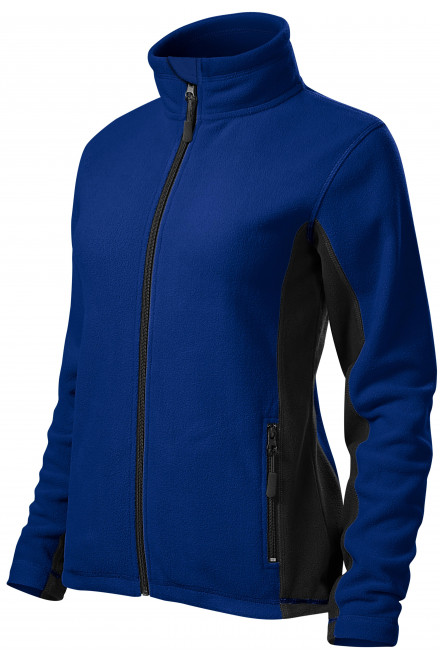 Дамско поларено контрастно яке, кралско синьо, суичъри