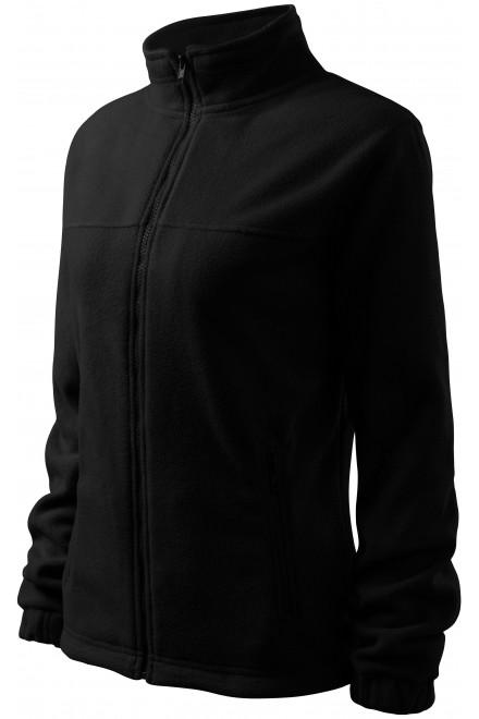 Дамско яке от полар, черен, поларени жилетки и якета