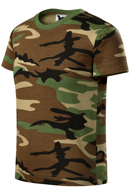 Детска камуфлажна тениска, камуфлажно кафяво, обикновени тениски