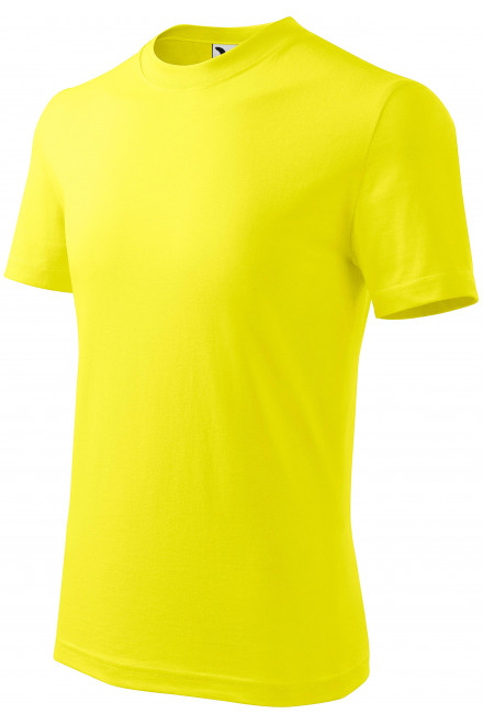 Детска семпла тениска, лимонено жълто