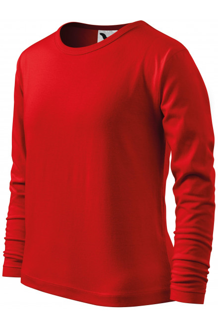 Детска тениска с дълъг ръкав, червен, червени тениски