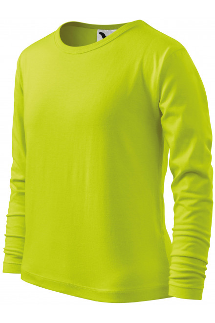Детска тениска с дълъг ръкав, липово зелено